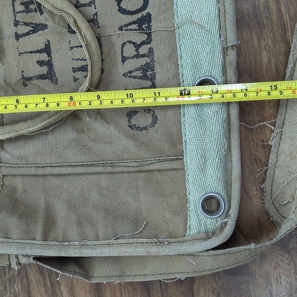 Vintage Addiction Distressed Canvas Messenger Bag - Picture 9 of 10